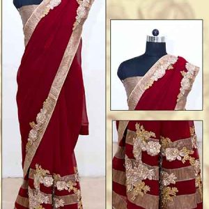 Boutique Collection Designer Maroon Banglory Silk Saree