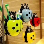 Cute Ladybug Tooth Paste and Tooth Brush Holder