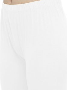 White Color 4 Way Cotton Lycra Ankle length Leggings