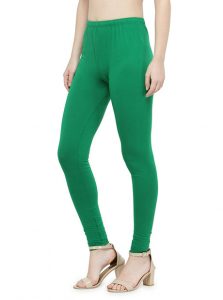 Dark-Green Color 4 Way Cotton Lycra Ankle length Leggings