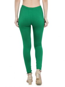 Dark-Green Color 4 Way Cotton Lycra Ankle length Leggings