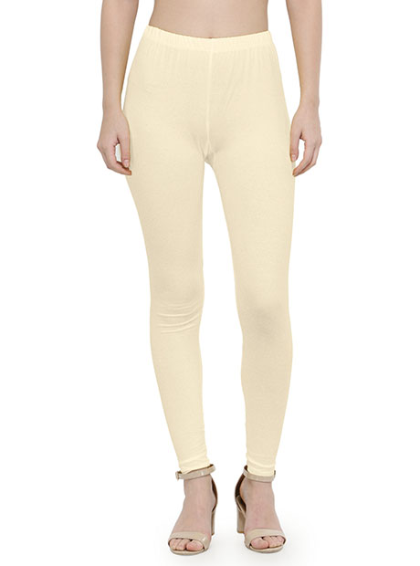 Off-White Color 4 Way Cotton Lycra Ankle length Leggings