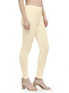 Off-White Color 4 Way Cotton Lycra Ankle length Leggings