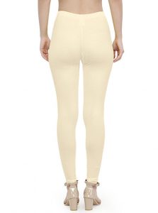 Off-White Color 4 Way Cotton Lycra Ankle length Leggings