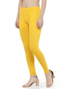 Mustard Color 4 Way Cotton Lycra Ankle length Leggings