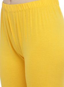 Mustard Color 4 Way Cotton Lycra Ankle length Leggings