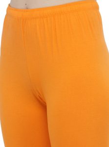 Orange Color 4 Way Cotton Lycra Ankle length Leggings