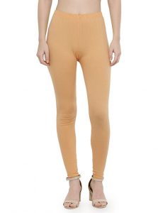 Beige Color 4 Way Cotton Lycra Ankle length Leggings