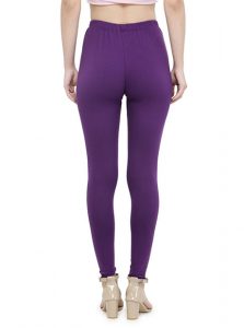 Purple Color 4 Way Cotton Lycra Ankle length Leggings