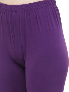 Purple Color 4 Way Cotton Lycra Ankle length Leggings