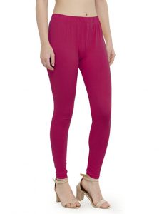 Fuschia Color 4 Way Cotton Lycra Ankle length Leggings