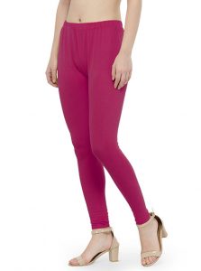 Fuschia Color 4 Way Cotton Lycra Ankle length Leggings