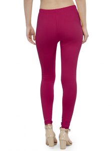 Fuschia Color 4 Way Cotton Lycra Ankle length Leggings