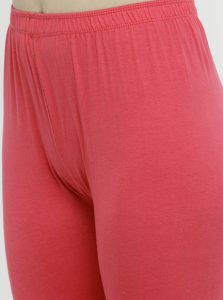 Peach Color 4 Way Cotton Lycra Ankle length Leggings