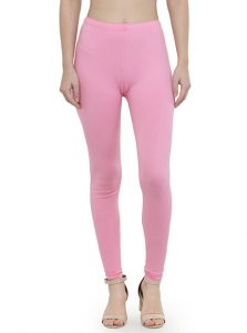 Light-Pink Color 4 Way Cotton Lycra Ankle length Leggings