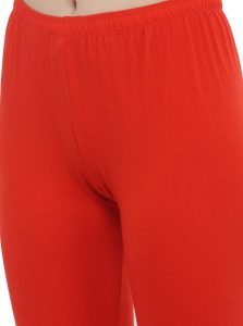 Red Color 4 Way Cotton Lycra Churidar Leggings