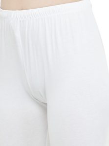 White Color 4 Way Cotton Lycra Churidar Leggings