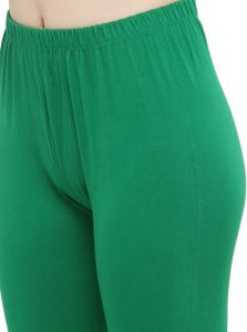 Dark-Green Color 4 Way Cotton Lycra Churidar Leggings