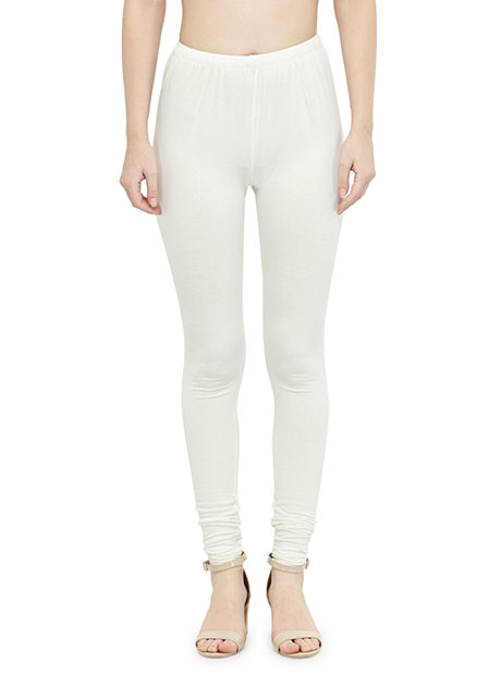 Off-White Color 4 Way Cotton Lycra Churidar Leggings