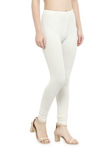 Off-White Color 4 Way Cotton Lycra Churidar Leggings