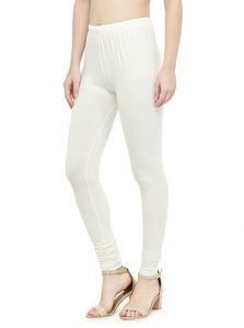 Off-White Color 4 Way Cotton Lycra Churidar Leggings