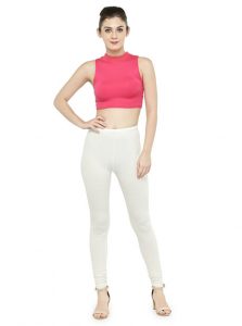 Kryptic Women Cotton,Solid , Off white colour Ankle length Leggings-seedfund.vn
