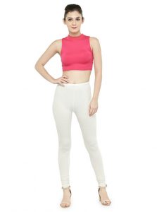 Off-White Color 4 Way Cotton Lycra Churidar Leggings