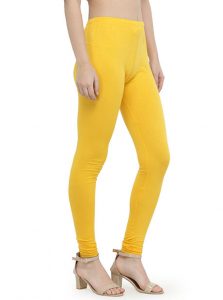 Mustard Color 4 Way Cotton Lycra Churidar Leggings