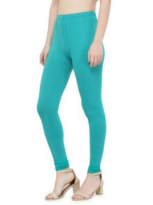 Turquoise Color 4 Way Cotton Lycra Churidar Leggings