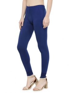 Blue Color 4 Way Cotton Lycra Churidar Leggings