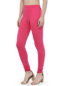 Pink Color 4 Way Cotton Lycra Churidar Leggings