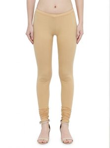 Beige Color 4 Way Cotton Lycra Churidar Leggings