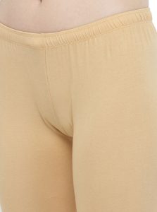 Beige Color 4 Way Cotton Lycra Churidar Leggings