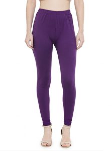 Purple Color 4 Way Cotton Lycra Churidar Leggings