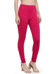 Fuschia Color 4 Way Cotton Lycra Churidar Leggings