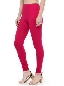 Fuschia Color 4 Way Cotton Lycra Churidar Leggings