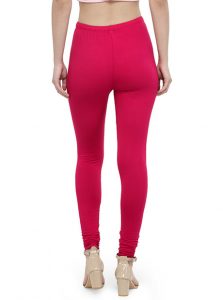 Fuschia Color 4 Way Cotton Lycra Churidar Leggings