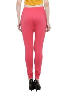 Dark-Pink Color 4 Way Cotton Lycra Churidar Leggings