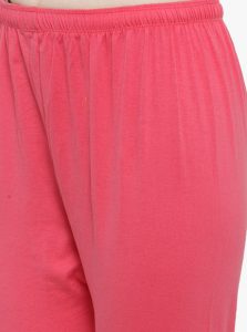 Dark-Pink Color 4 Way Cotton Lycra Churidar Leggings