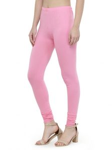 Light-Pink Color 4 Way Cotton Lycra Churidar Leggings