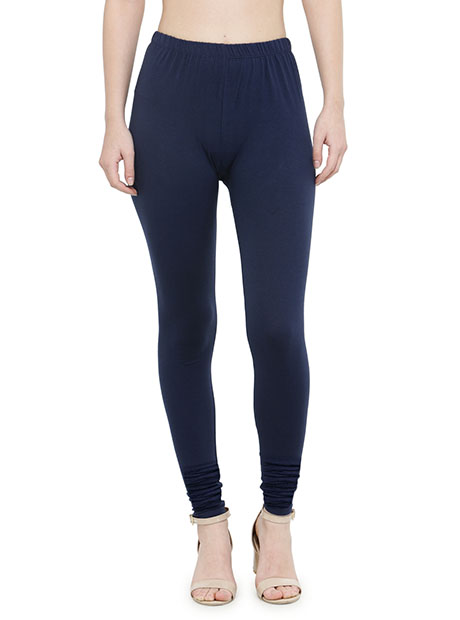 Dark-Blue Color 4 Way Cotton Lycra Churidar Leggings