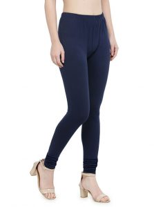 Dark-Blue Color 4 Way Cotton Lycra Churidar Leggings