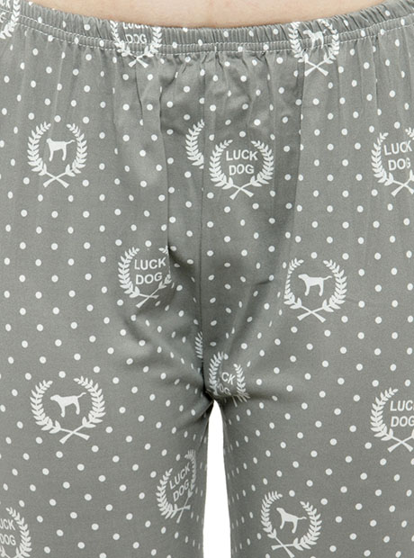 Grey Color Women Grey White Printed Nightwear Pajama Loungewear Set