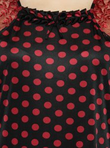 Maroon Color Women'S Long Night Gown For Women with Polka Dot Print