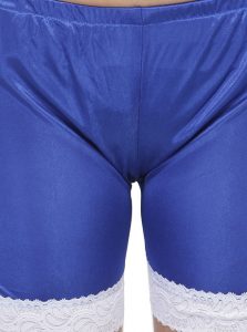 Blue Color Women Lace and Satin Cami & Shorts Set