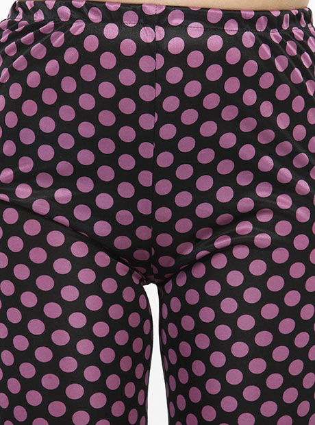 Purple Color Women Polka Dot Print Pajama Set Nightwear