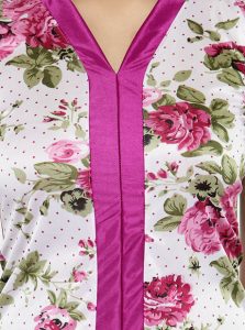 Magenta Color Women Floral Print Pajama Set Nightwear