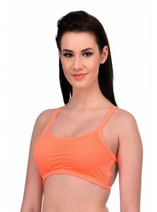 Orange Color Celebrity Style Fashion Women's Sports Bra