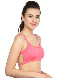 Pink Color Celebrity Style Fashion Women's Sports Bra