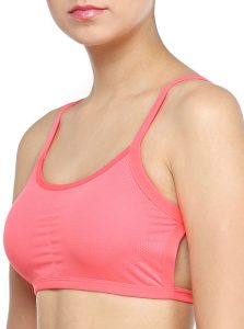 Pink Color Celebrity Style Fashion Women's Sports Bra